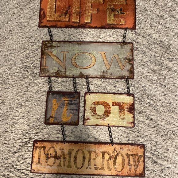 XL Metal Sign Wall Decor LIVE LIFE Anthropologie Crate & Barrel Pottery Barn 42” - Picture 4 of 12